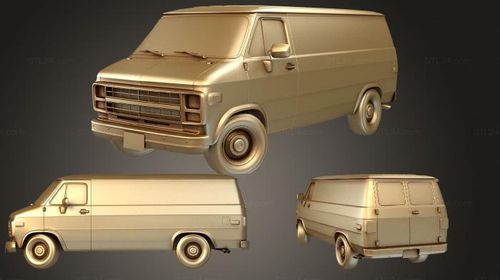 Автомобили и транспорт (Промышленный фургон 80-х годов, CARS_1978) 3D модель для ЧПУ станка